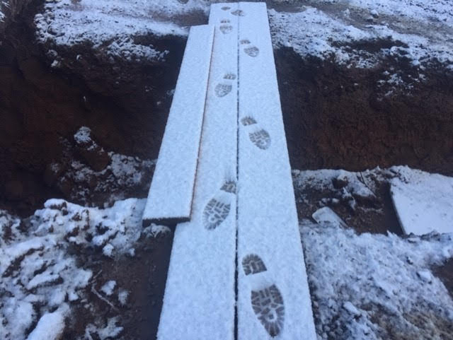 bridge over the 4' deep electrical trench
